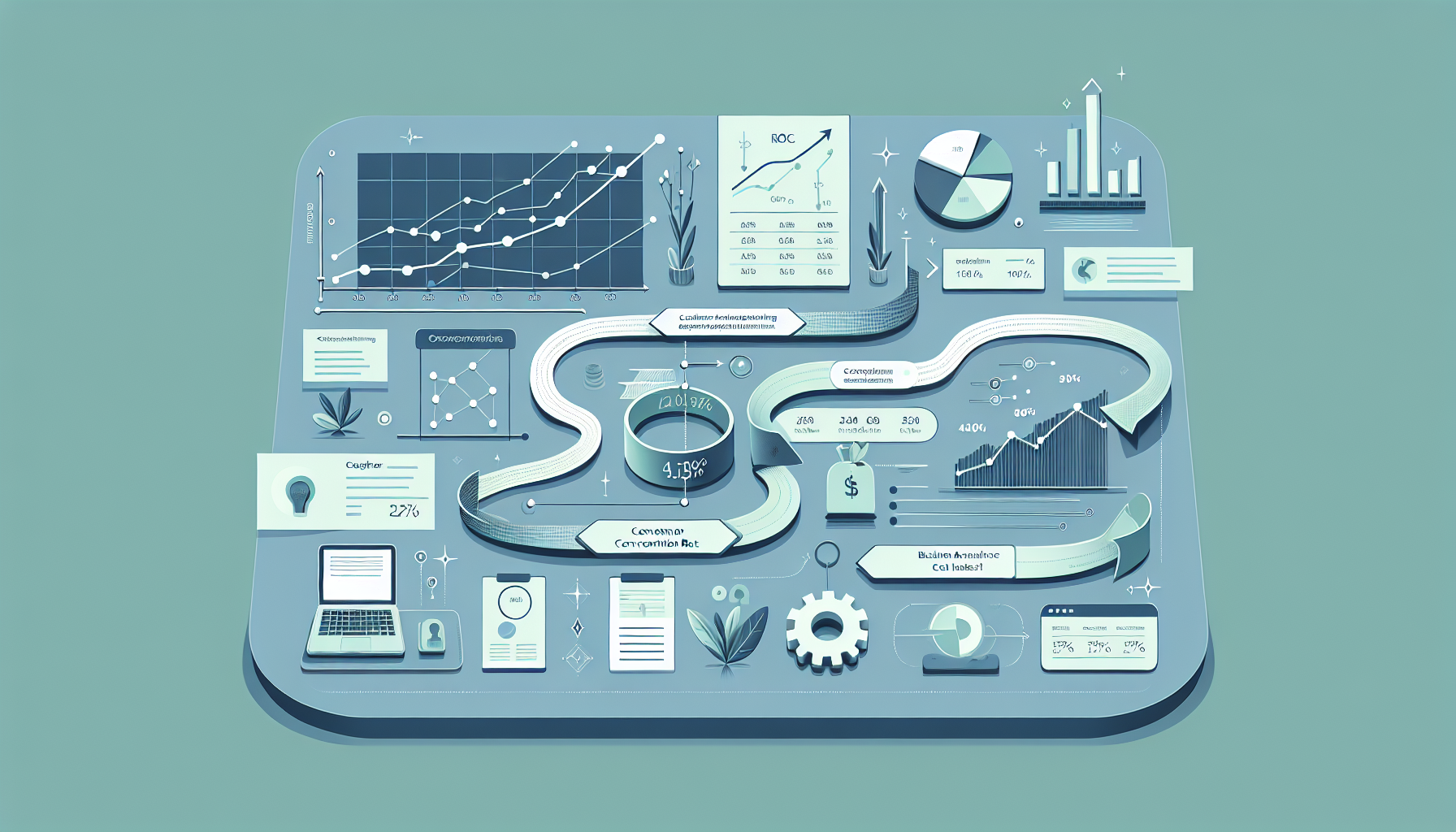 Illustration of sales funnel performance metrics.