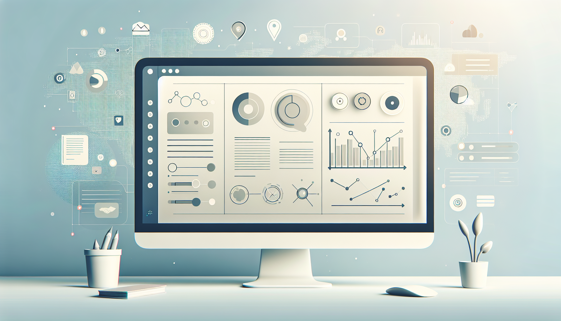 "Minimalist illustration of personalized digital feedback dashboard."