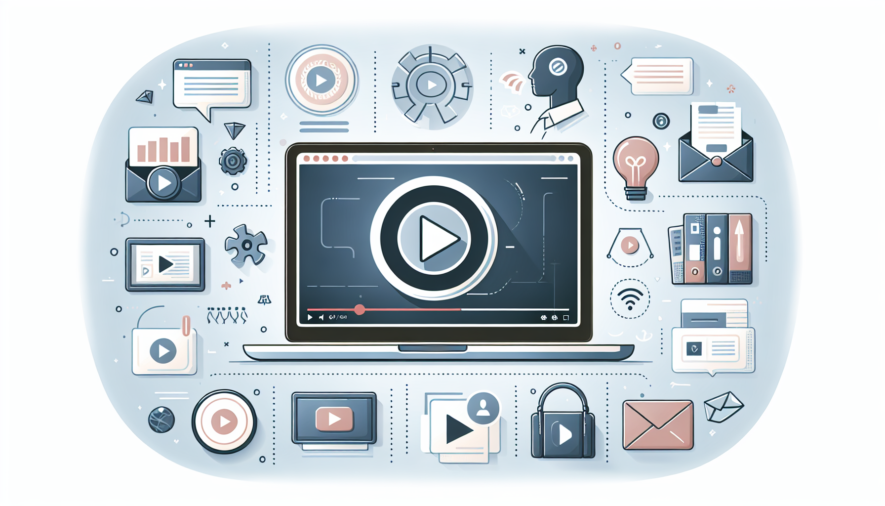 Minimalist illustration promoting eLearning via video.